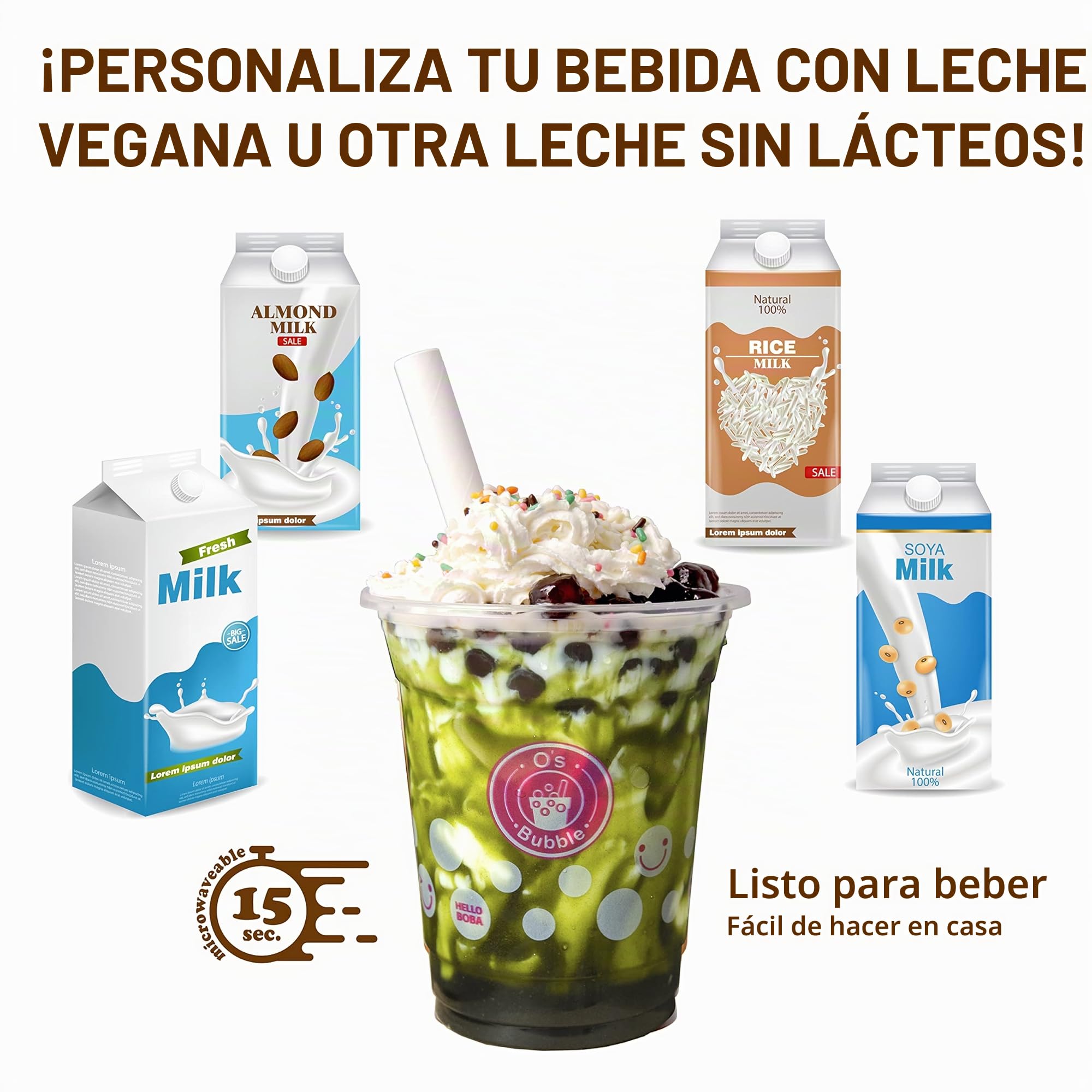 O's Bubble Kit de fiesta Boba Marbling instantáneo (ambiente) - 6 porciones