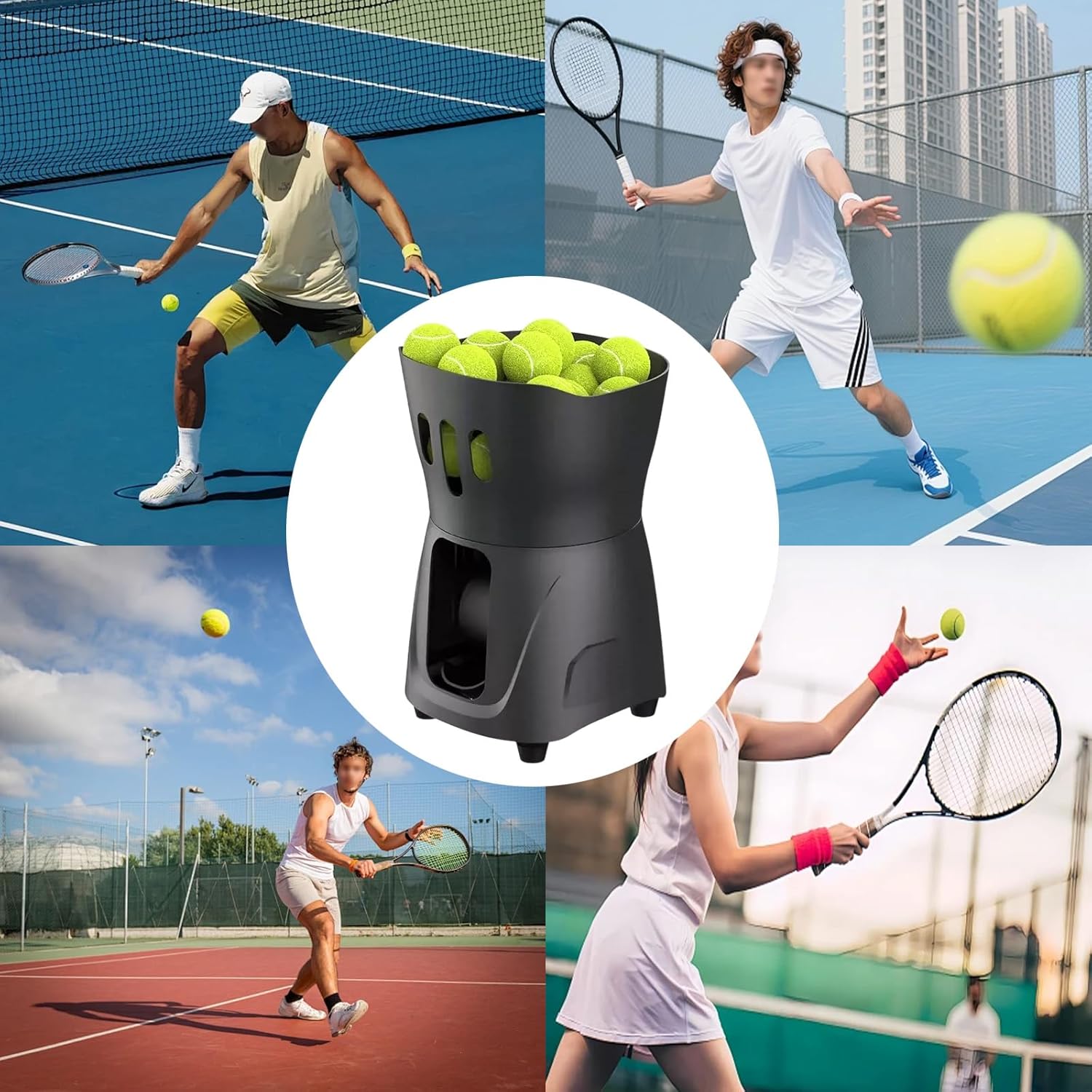 Portable Pt-Mini Pro Tennis Ball Serving Launching Machine,Tennis Ball Machine Advanced Smart Programming,Serving Frequency:1.8-8 Seconds/Ball,Ball Speed:8-60 km/h,for Tennis Practice and Training