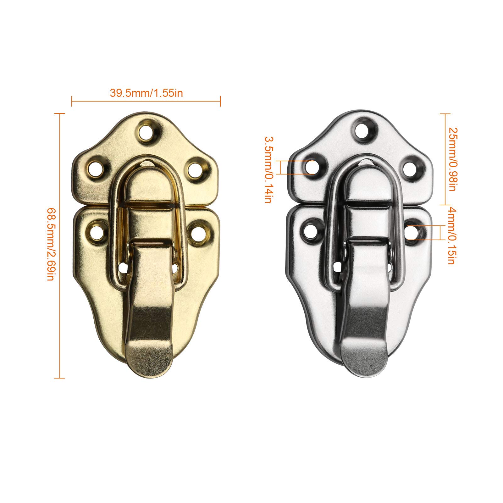 EXCEART 3 Chiusure A Levetta Per Valigie – Metallo Argento, 7x3,3x1,3 Cm, Antifurto