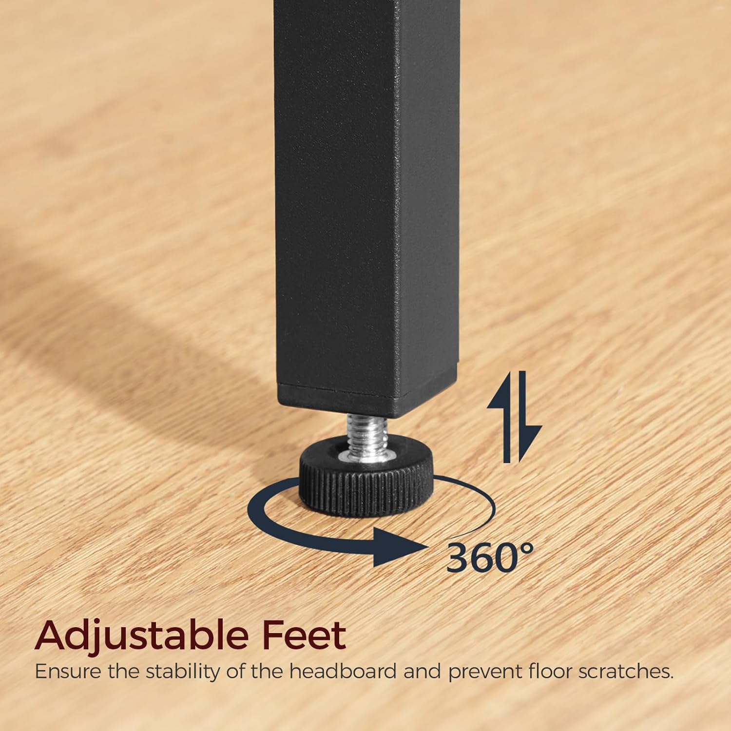 Queen Size Headboard Only, Metal Headboard with 2 Power Strips, Reclining Backrest, with Bed Frame Adapters, Easy Assembly, Rustic Brown and Black