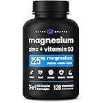 NutraChamps Magnesium Zinc & Vitamin D3 Supplement - Most Bioavailable Forms; Magnesium Glycinate, Malate, Citrate - Bone, Muscle & Heart Health, Immune Support - 120 Vegan Capsules