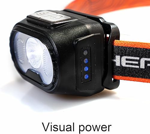 Miniatura 6 de Linterna frontal recargable, luz LED brillante recargable con luz blanca y roja, sensor de movimiento impermeable IPX4, 5 modos para acampar al aire