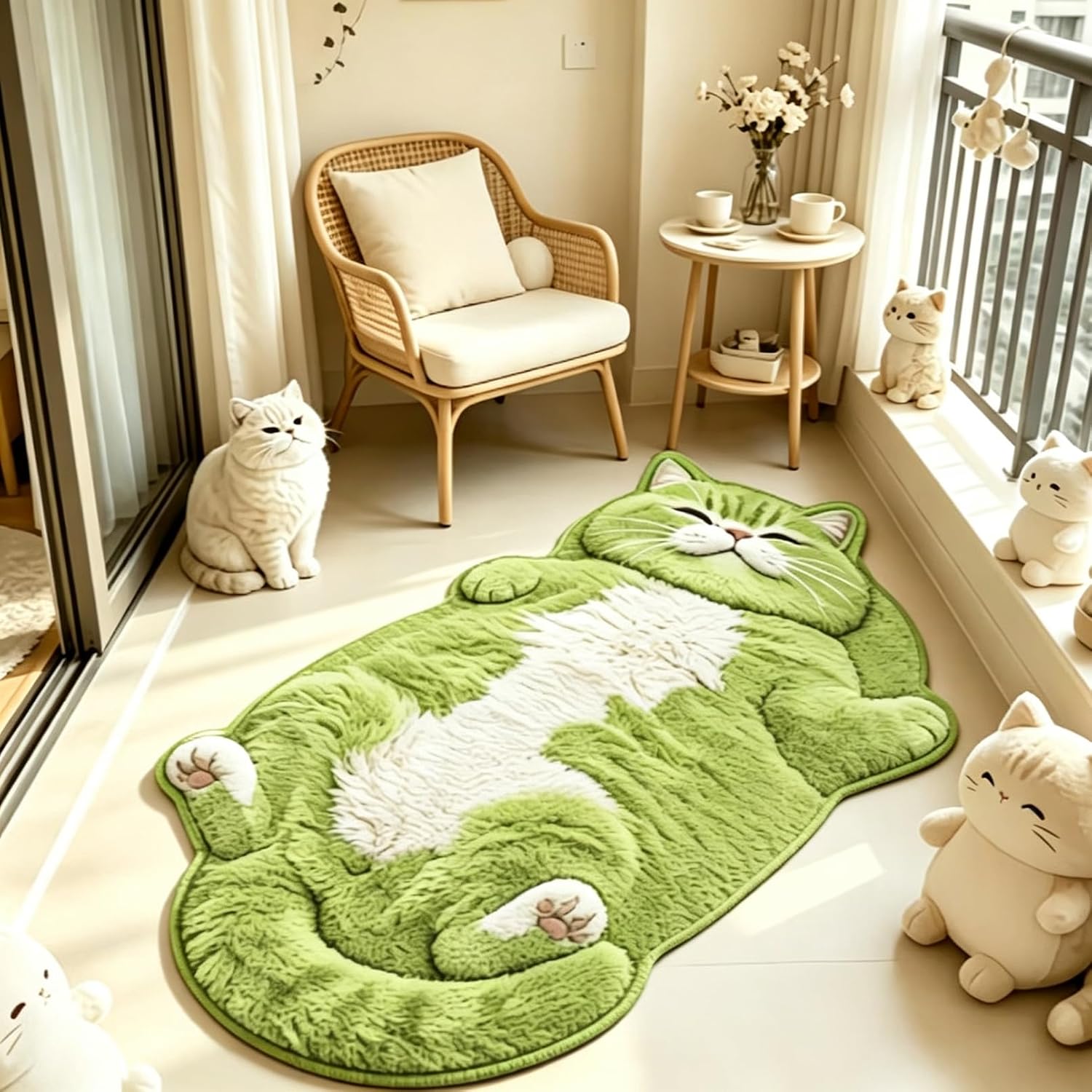 Soft Cat Rug Amazon.com: Lazy Cat Shaped Rug, 3D Plush Cat Rug for Bedroom Decor ...