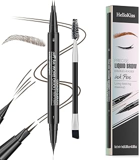 1 Set Eyebrow Pencil Eyebrow Pen, Dual Ended Eyebrow Pen Waterproof Contouring Pen, Eyebrow Brush Precise Brush Tip Create Natural Hair Like Brows Brow Pen for Natural Looking Defined Eyebrows (Brown)