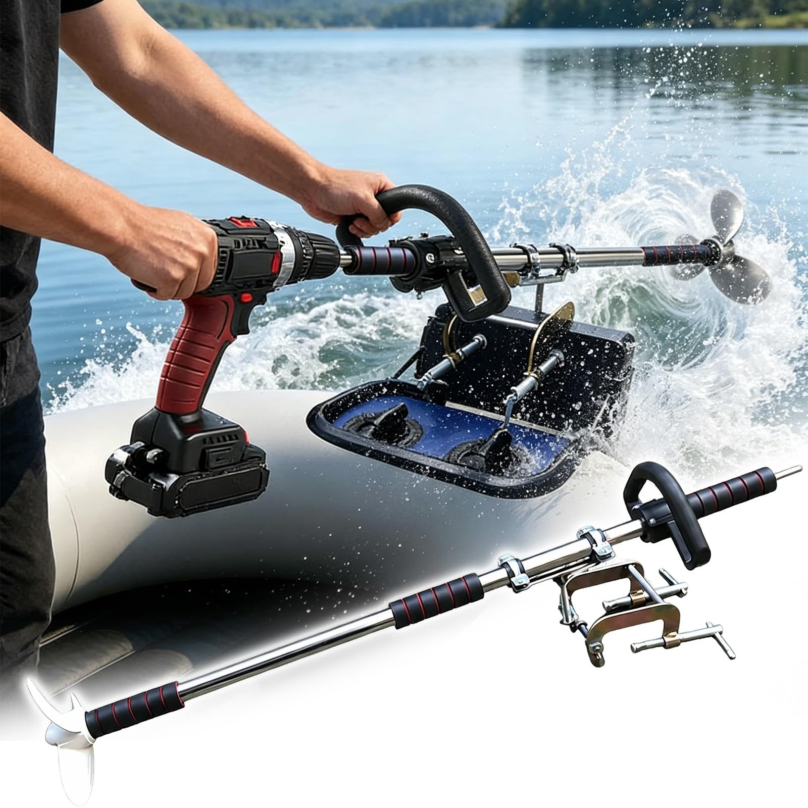 Drill Propeller Handheld Drill Powered Boat Propeller für Jon-Boat-Kajak