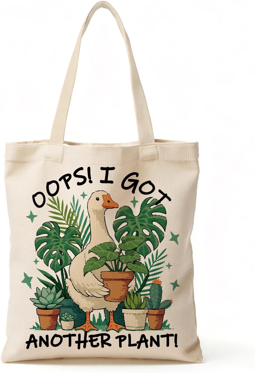 Tian Zhun Gardening Gifts Canvas Tote Bag Mothers Day Gardening Gifts for Mom Women Plant Lover Funny Plant Gift Reusable Goose Garden Bag