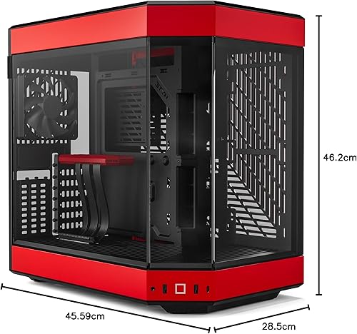 Vista 34 de HYTE Y60 - Moderna caja para juegos ATX de torre media con doble cámara panorámica de vidrio templado y cable elevador PCIE 4.0 incluido