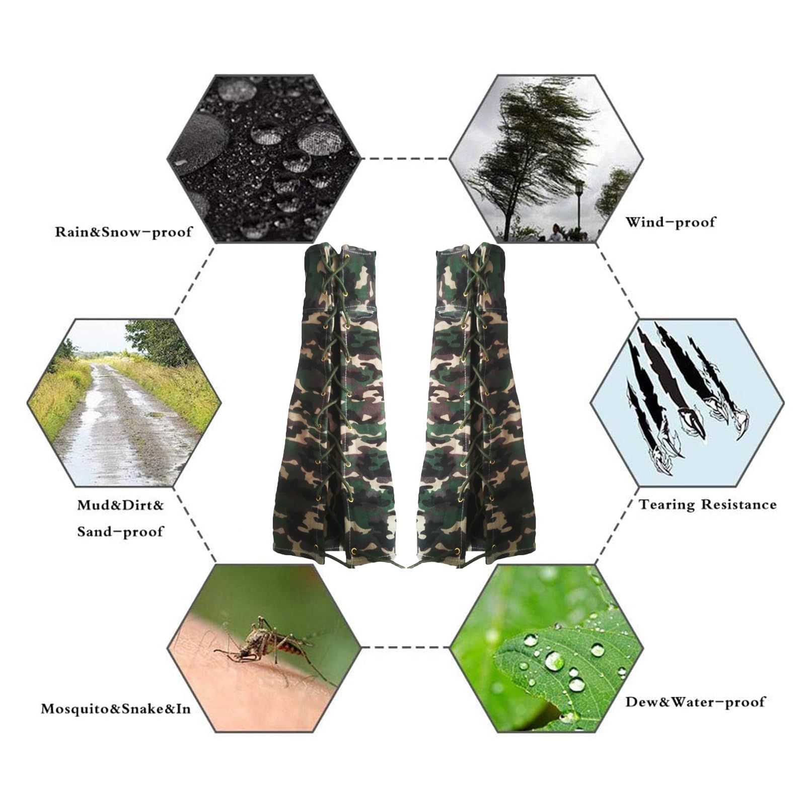 Beingamaschen, Verstellbare Knöchelgamaschen, Atmungsaktive Schlangengamaschen, Baumwoll- Und Leinen-Canvas for Outdoor-Sport Und Outdoor-Arbeit (Erwachsene Und Kinder)