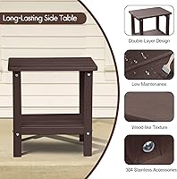 Vista 5 de Sillas plegables Adirondack, Silla Adirondack de plástico HDPE con mesa lateral, resistente a la intemperie, sin decoloración, para patio, hoguera