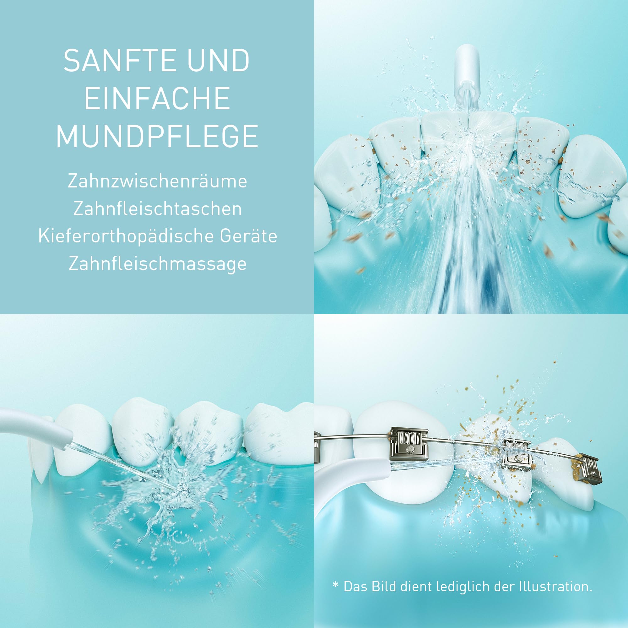 Panasonic Series 300 Munddusche EW-DJ27-A303, Zahndusche, Munddusche kabellos, 200 ml, IPX7, 4 Standarddüsen, 5 Wasserdruckstufen, Reisezubehör, Eisblau