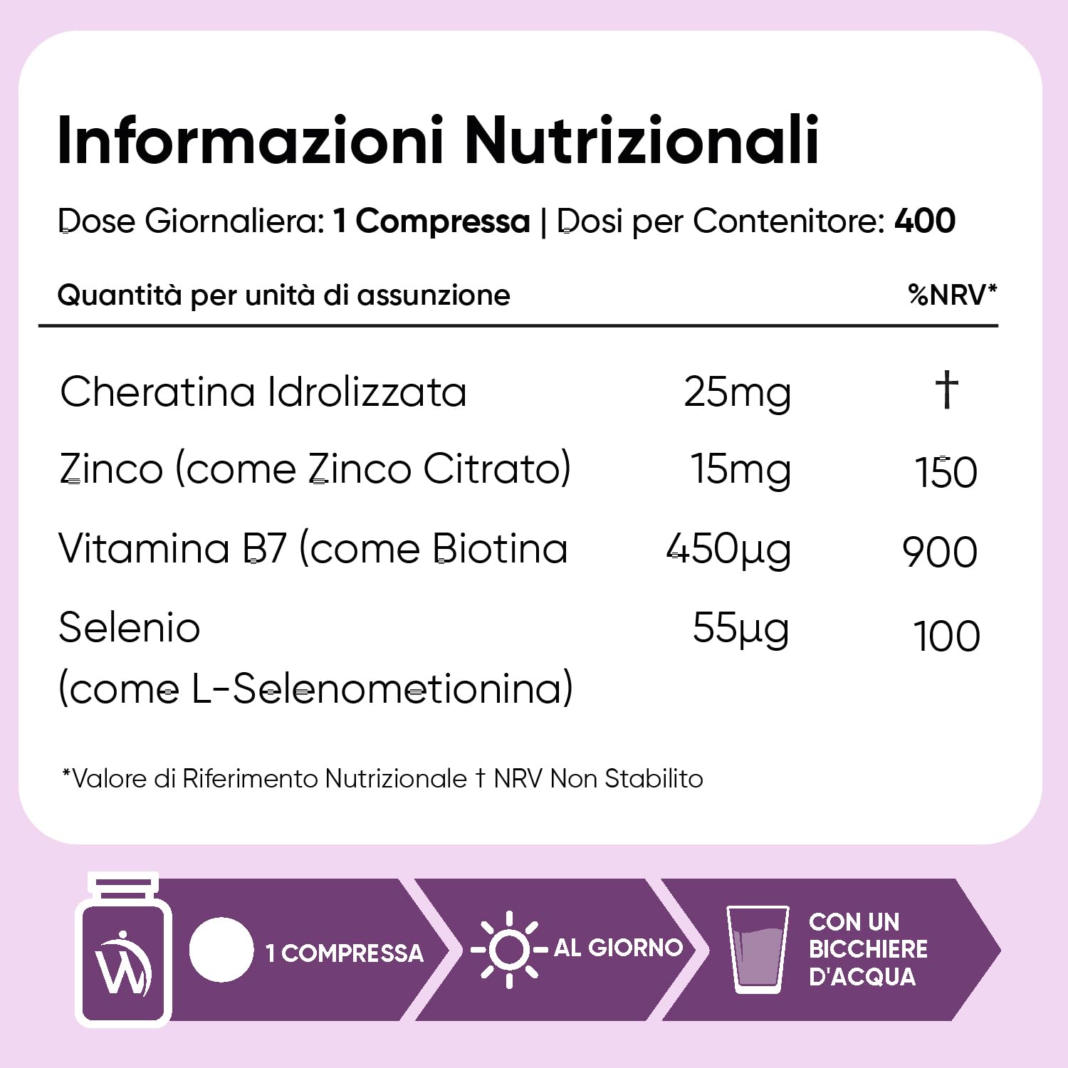 Biotina Capelli 450μg, Cheratina e Zinco, 400 Microcompresse Vegane (13+ Mesi di Scorta), Integratori per Capelli con 4 Nutrienti, La Biotina Contribuisce al Mantenimento di una Pelle Normale (EFSA)
