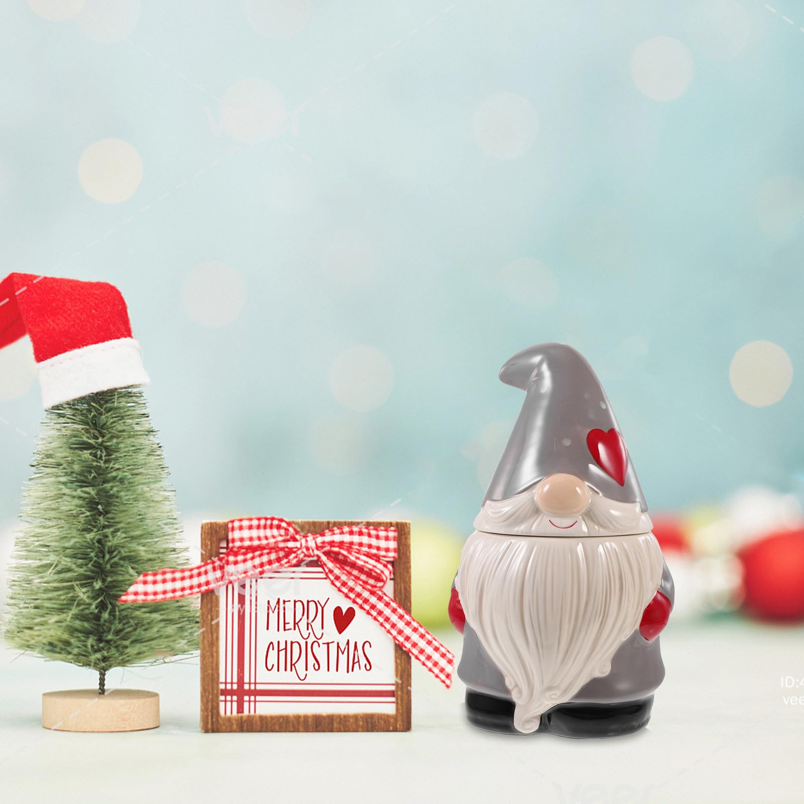 TOYANDONA Natalizio Barattolo in Ceramica a Forma di Babbo Natale per Dolci