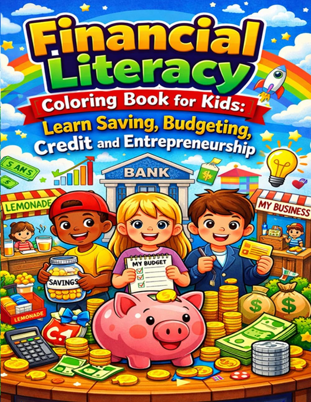 Financial Literacy Coloring Book for Kids: Learn Saving Budgeting Credit and Entrepreneurship