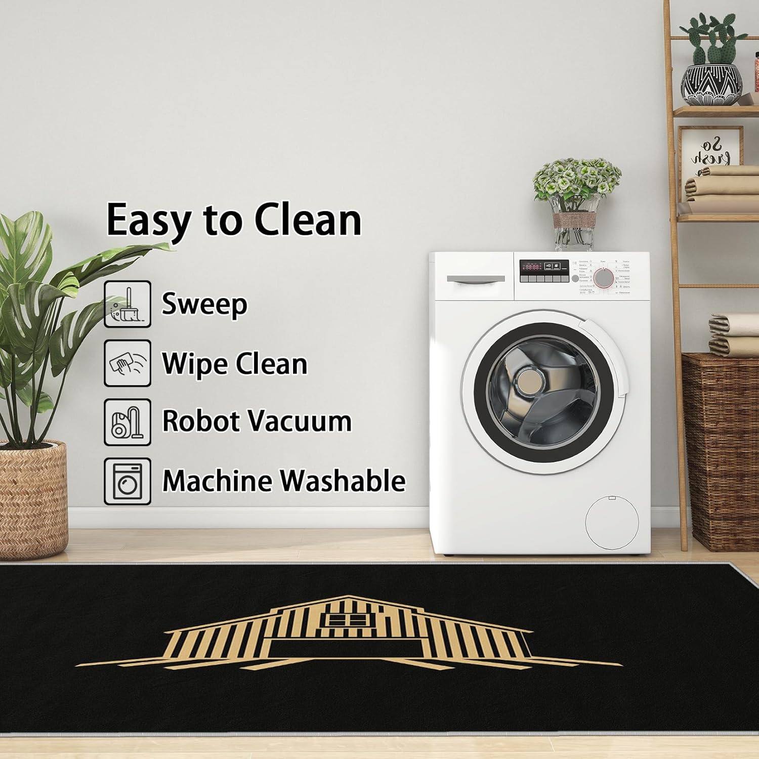 Barn Decor - Farmhouse Rug, 2x3 ft Washable Non-Slip Stain Resistant Rustic Area Rug, Minimalist Carpet for Entryway, Front Door, Kitchen, Bedside, Barn Farmhouse Home Decor & Gifts