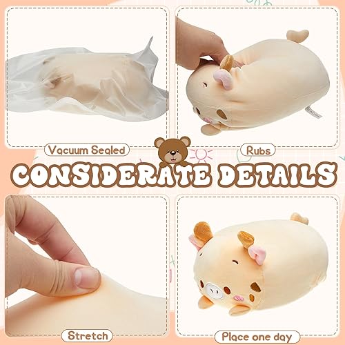 Miniatura 6 de Libima Juego de 4 juguetes de peluche de 8 pulgadas, 4 piezas de animales de peluche de dibujos animados suaves de felpa para abrazar, linda