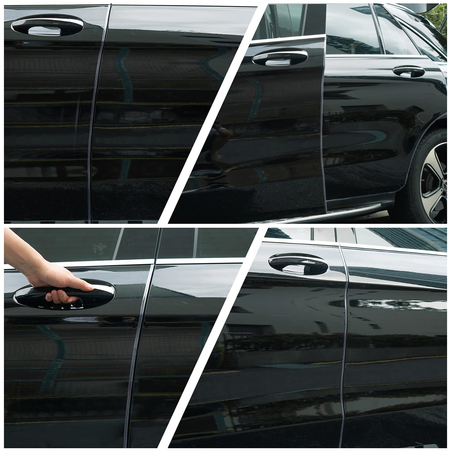 Protezione trasparente per portiera dell'auto, guarnizione per portiera dell'auto, con accessori a forma di U, guarnizione interna, protezione per bordi della porta(5M)