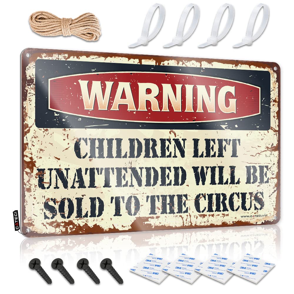 Fzfn Colour Poster Decor Sarcastic Warning Children Left Unattended Will Be Sold To Circus For Pool - Vintage Decor Customizable(30X40cm)