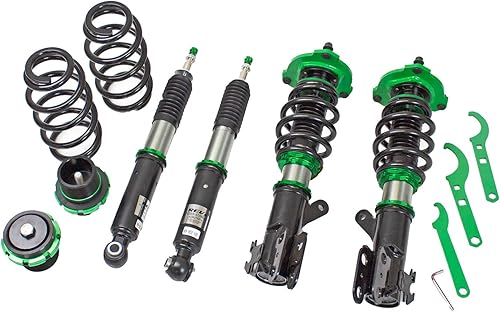 Vista 9 de Rev9 R9-HS2-023_1 Hyper-Street II Kit de bajada de suspensión de coilover, amortiguador monotubo con ajuste de rebote de 32 clics, longitud completa