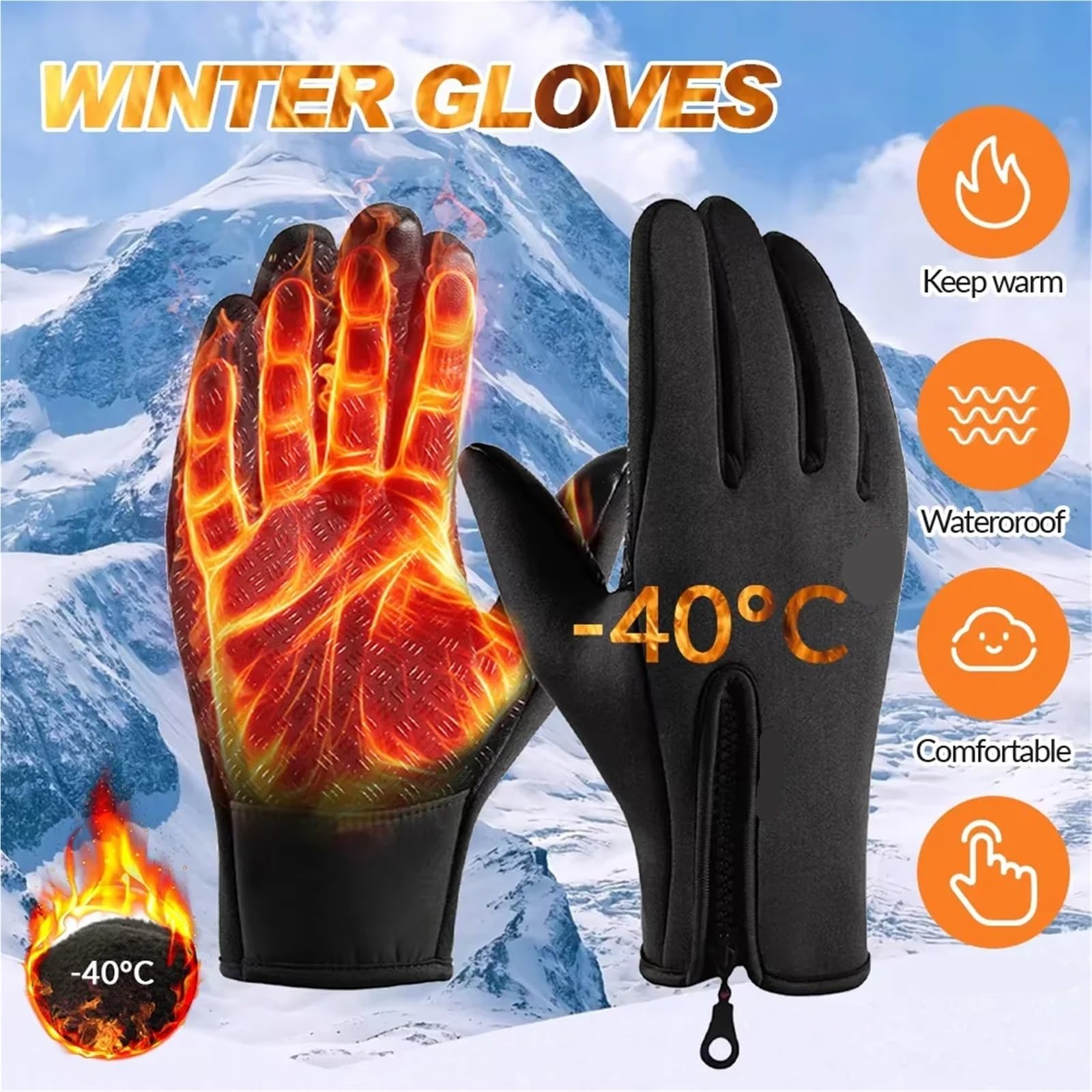 Guantes De Trabajo De Invierno Guantes de Trabajo de Invierno Clima frío Correr Deportes Senderismo Guantes de esquí Guantes Impermeables de Invierno para Jardín, Granja(XX-Large)