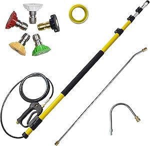 AgiiMan Telescoping Spray Wand for Pressure Washer - Power Washer Extension Wand, Gutter Cleaning Tools, Telescopic Lance 18FT, Window Cleaner Kit, Upgraded 4000 psi