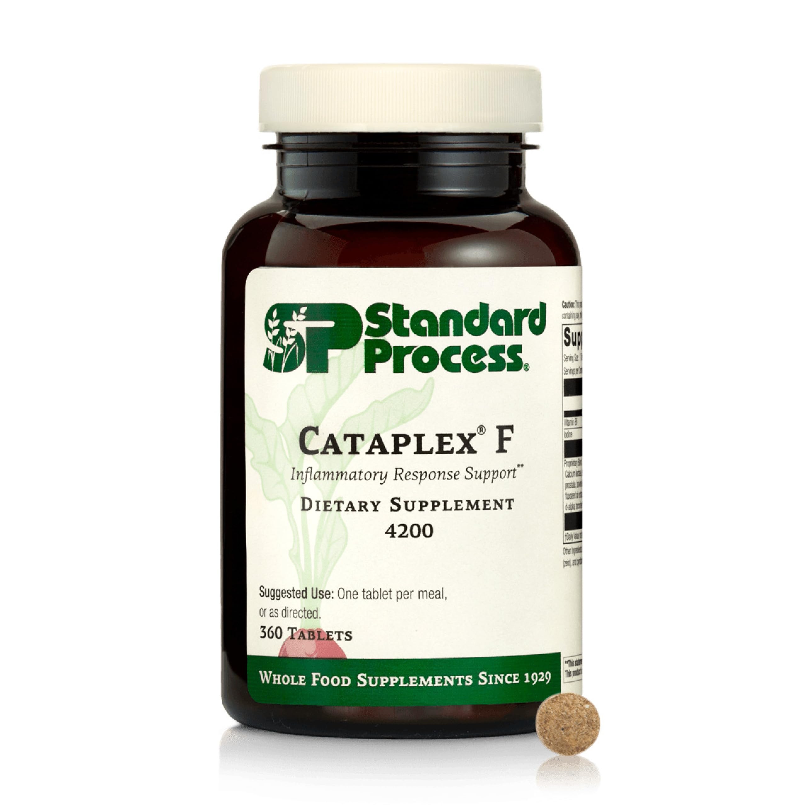 Standard Process Cataplex F - Contains Vitamin B6 & Iodine - Supports Structural Composition of Skin & Hair - Non-Dairy & Non-Soy - 360 Tablets