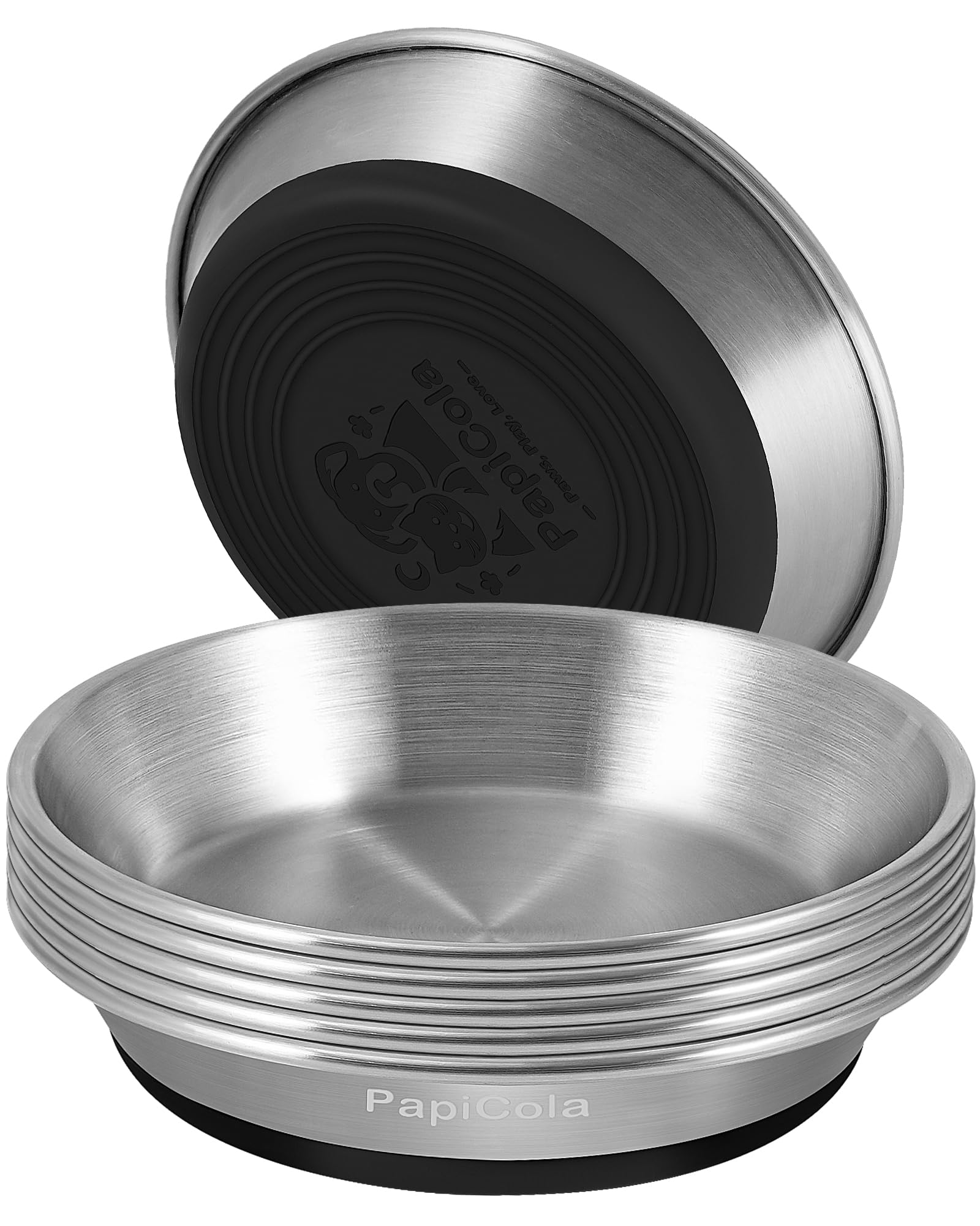 Stainless Steel Cat Bowl 6PC, Non-Slip cat Food Dish, Metal Cat Bowl