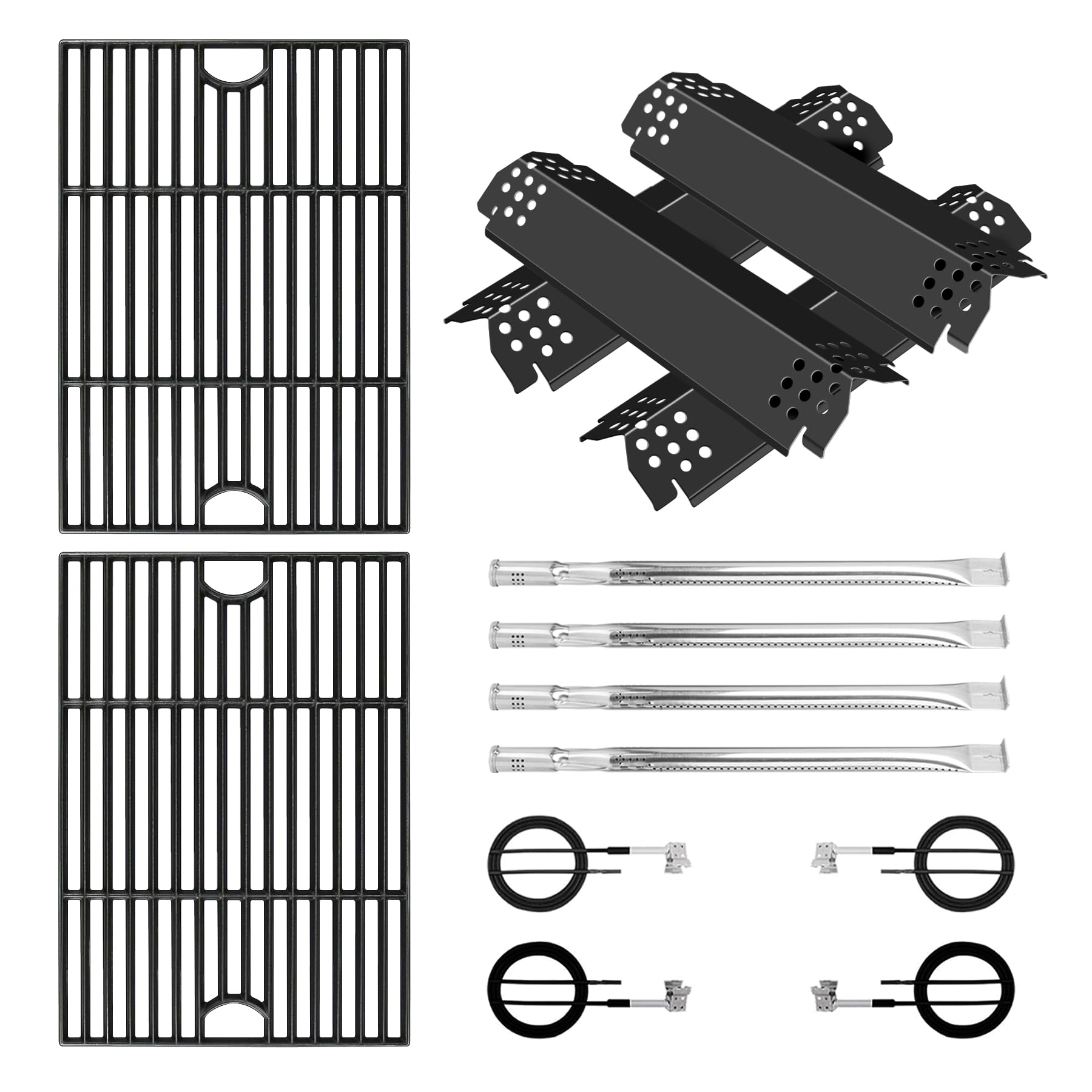 FlameDuty Grill Parts for Nexgrill Replacement Parts 4 Burner 720-0925 720-0925PG,Cooking Grate,Heat Shield and Burner Kit for Nexgrill 720-0925P