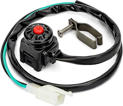 Universal Motorbike Kill Switch, 7/8" 22mm Motorbike Handlebar Horn Button with Mounting Backplate, Waterproof Start Stop Kill Switch Handlebar Mount for ATV Scooter Dirt Bike