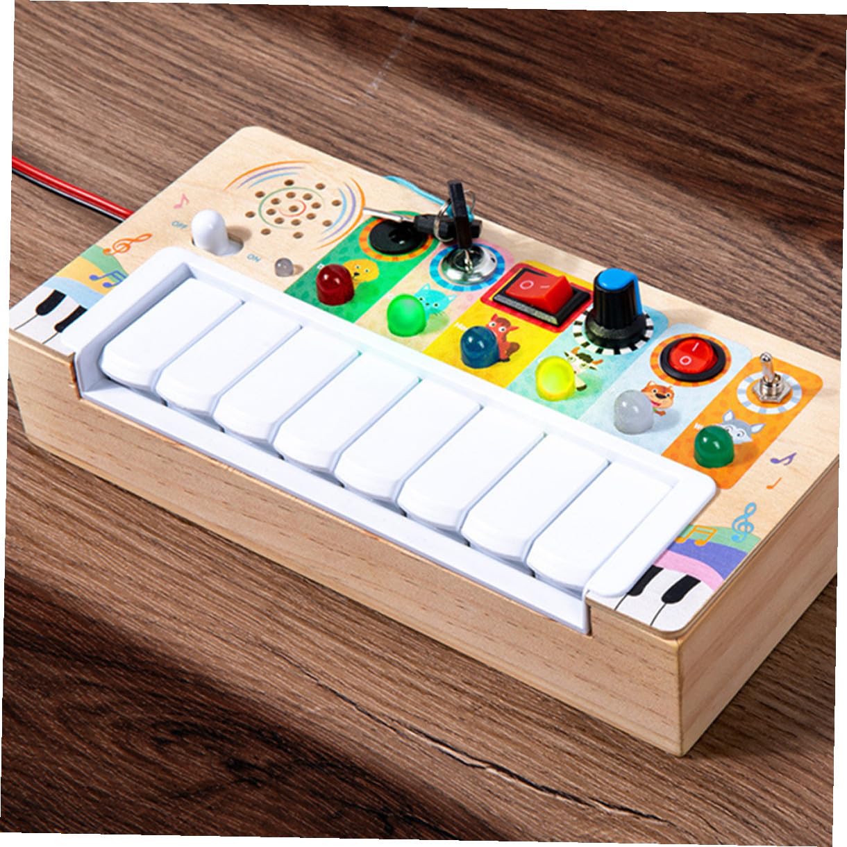 Juguete Musical LED de Madera para Niños Entrenamiento Auditivo y Diseño Portátil, Divertido E Interesante para Aprendizaje de Instrumentos Musicales
