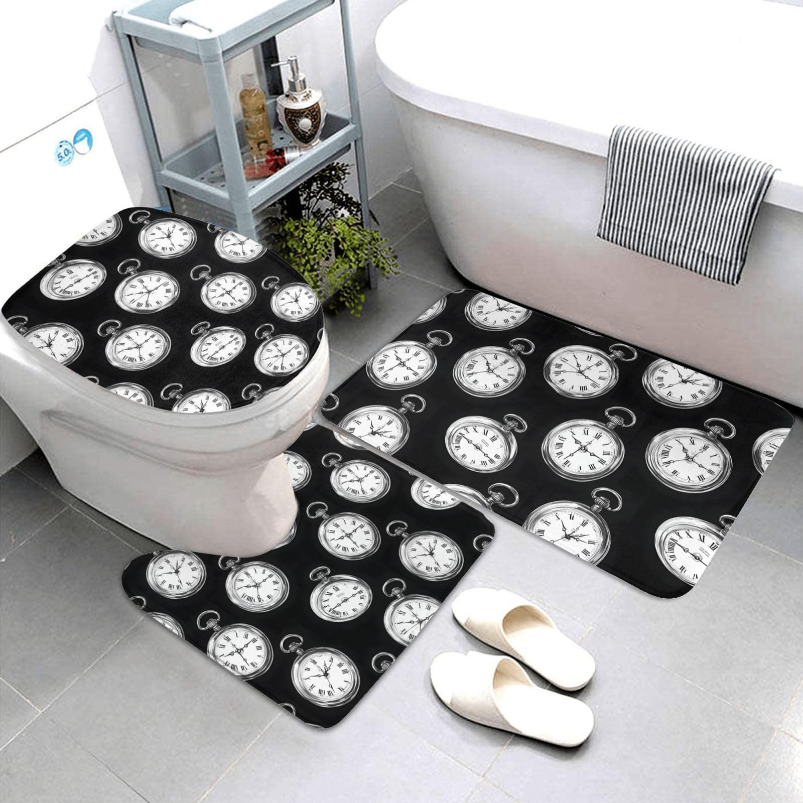 Tapis de bain antidérapant lot de 3 pour sécuriser le sol et éviter les glissades aux toilettes
