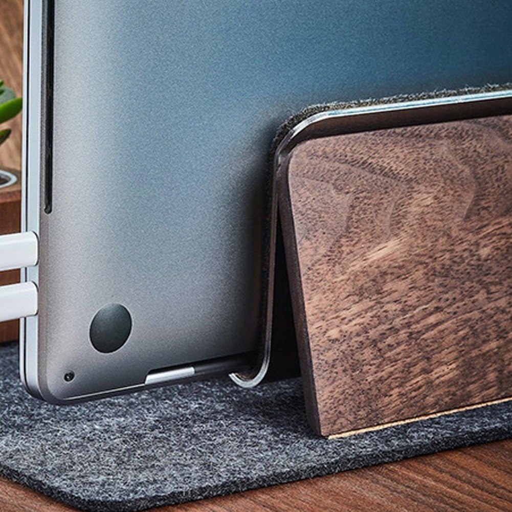 Supporto per Laptop Verticale in Legno Massello Decorazione Tavolo Supporto per Laptop per Supporto per Laptop Supporto per Laptop per Dissipazione del Calore con Base Verticale per Tablet