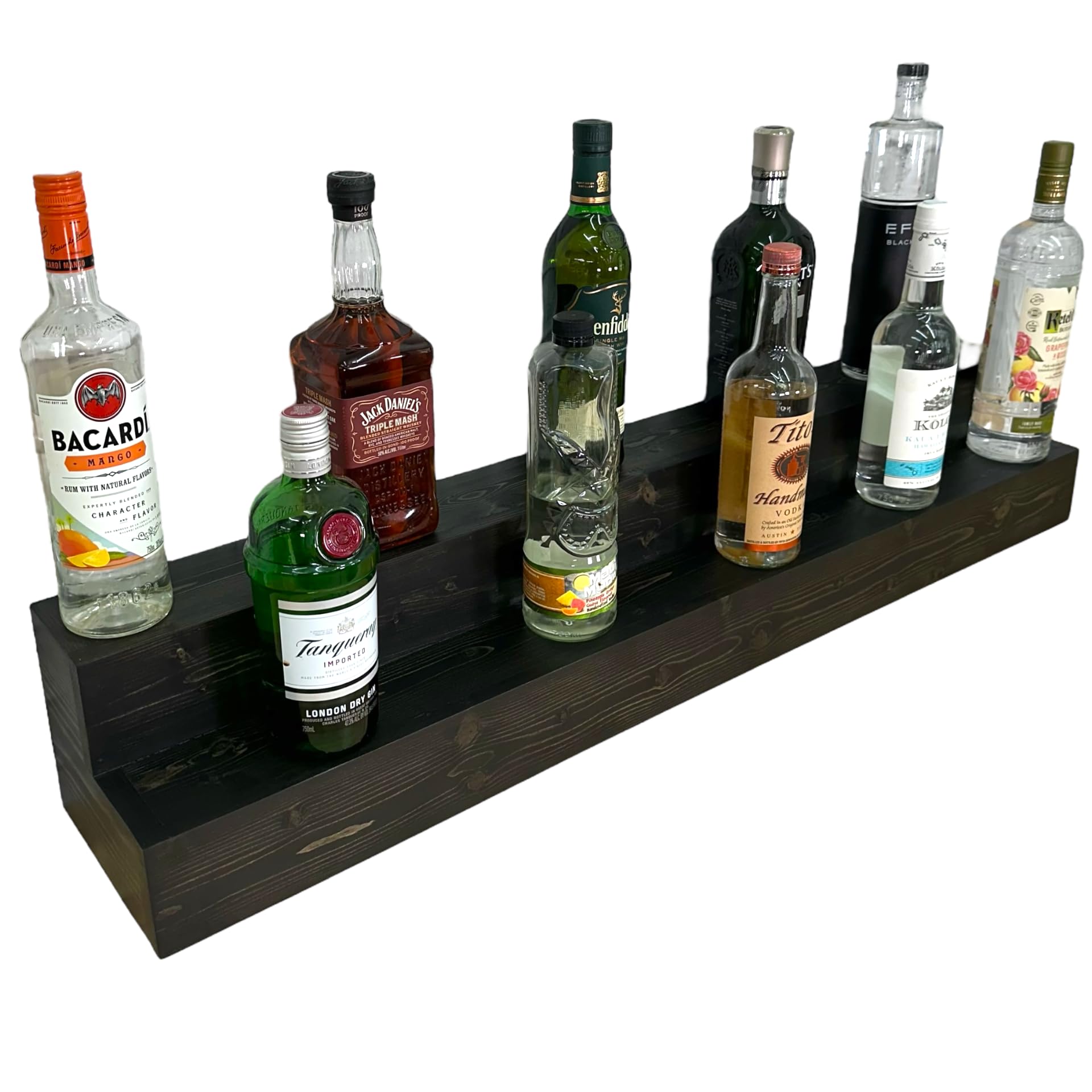 2 Tiered Countertop Liquor Bottle Display Shelf Holds 26 Bottles Bar Organizers for Wine Whiskey Free Standing Bottle