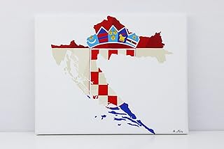 Croatia Painting, Original Painting, Map Gift, Croatia, Croatia Map, Croatia Art, Croatian Decor, Travel Gift, Travel Art, Map Art