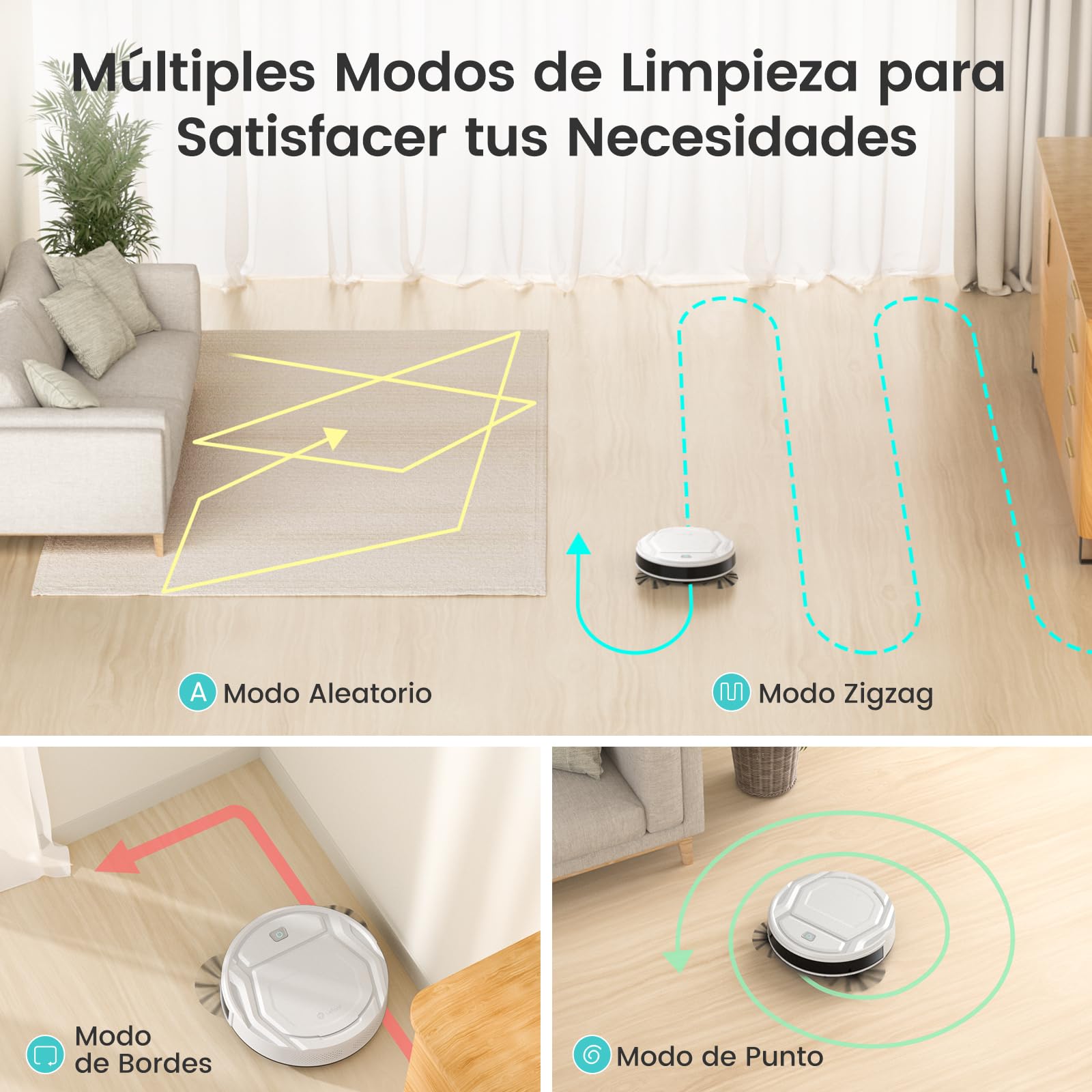Lefant M210 Robot Aspirador Ultra Delgado 79mm, Control por App, Bajo Ruido, Compatible con Alexa, Boquilla Anti-enredos, Ideal para Pelo de Mascotas y Suelos Duros