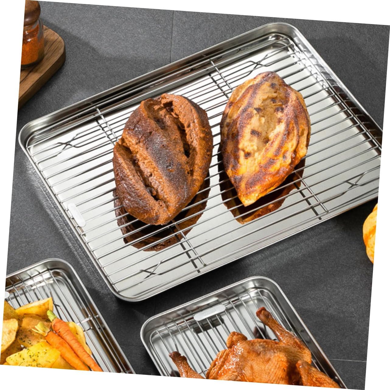 304 Stainless Steel Baking Sheet Wire Rack Baking Cooling Racks for Home Restaurant