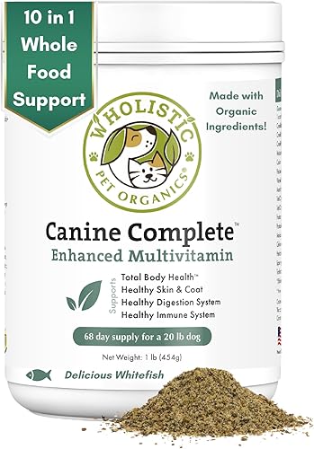 Wholistic Pet Organics Multivitamínico para perros orgánico suplemento de alimento casero para perros multivitamínico para perros con probióticos