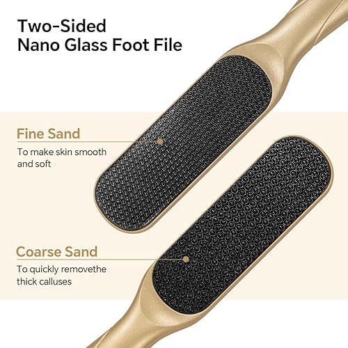 Miniatura 2 de Lima de pie de nanocristal, removedor de callos de pies, herramientas de pedicura de doble cara para pies, doble uso de seco y húmedo, limpiador