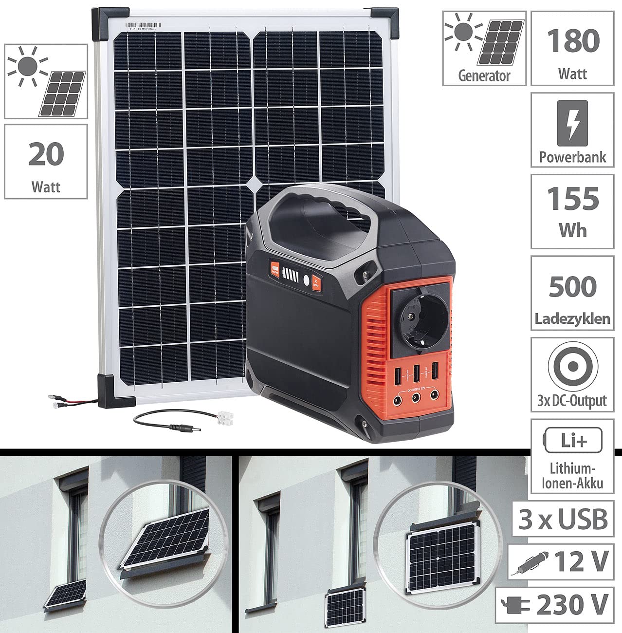 Batterie nomade 42 Ah avec panneau solaire 20 W [Revolt]