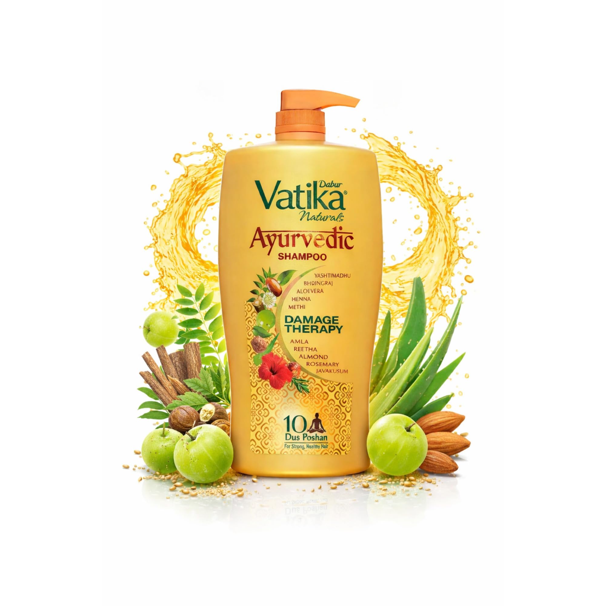 Dabur Vatika Ayurvedic Shampoo 1L – Hair Fall Control, Strong Shiny Hair