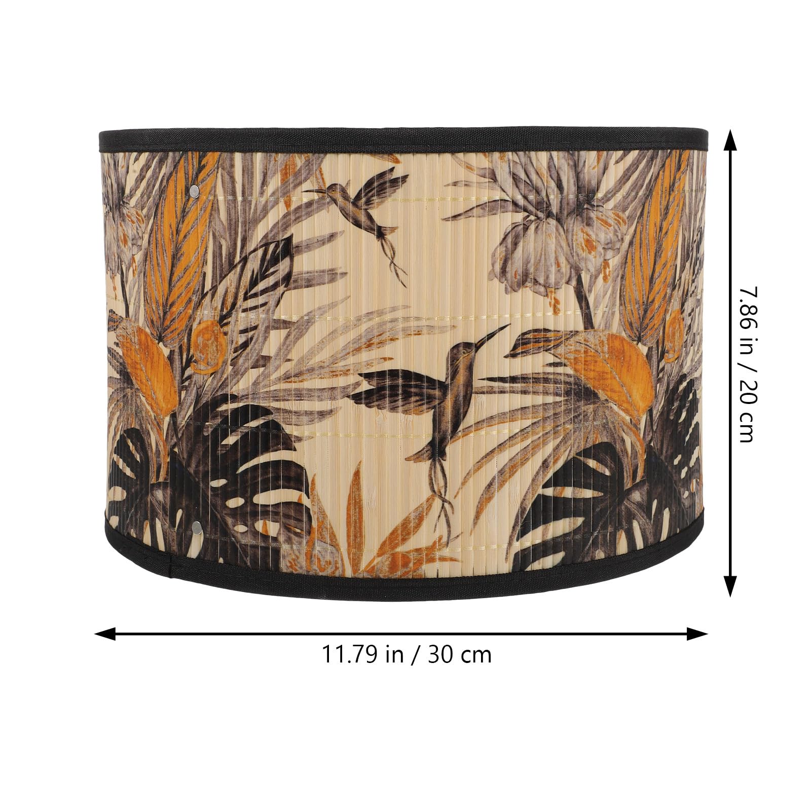 Paralume in Bambù Intrecciato per Lampada da Soffitto da 30 CM, Struttura a Ragno Clip su Tamburo, Stile Vintage, Accessori per Lampada Sospesa in Soggiorno