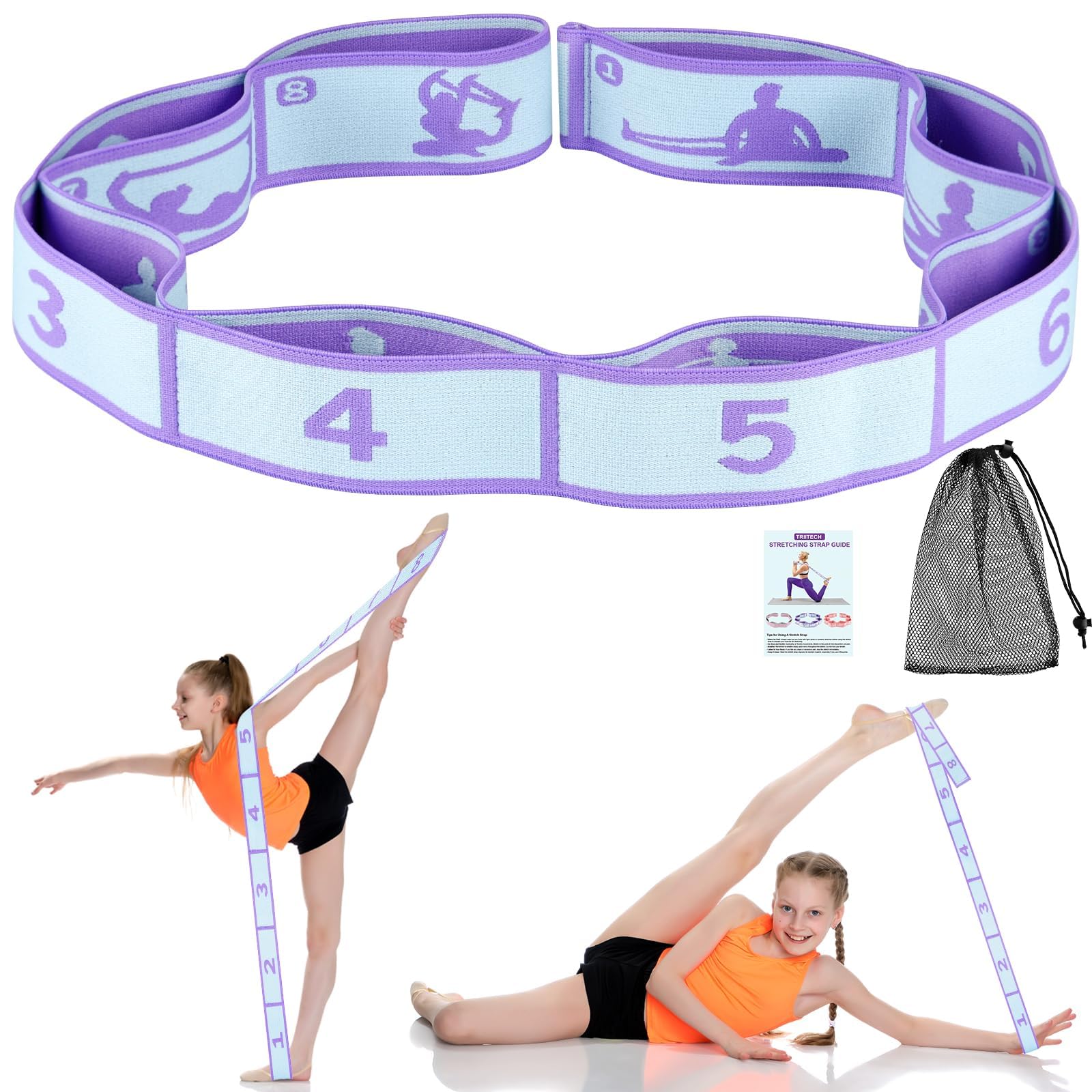 Multi-Loop Gymnastics Stretch Strap, Polyester Flex Training Belt for Yoga Dance Workout, Fits Pull Up Bar & Gym Rings, Full Body Flexibility Training Gear-image-19