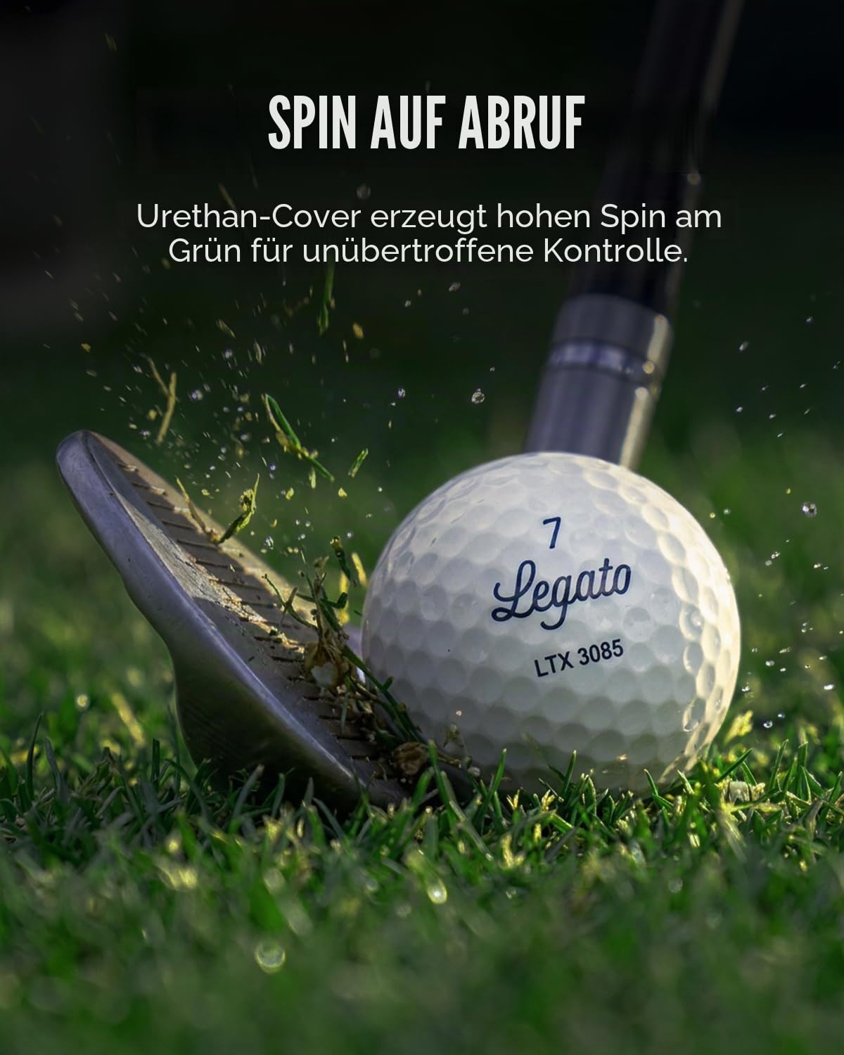Legato Golfbälle LTX3085 | Entwickelt, um Golfern dabei zu helfen, 90 zu brechen | Maximale Distanz mit weicherem Spielgefühl | 3 Stück | Urethan-Abdeckung | 85 Kompressionen