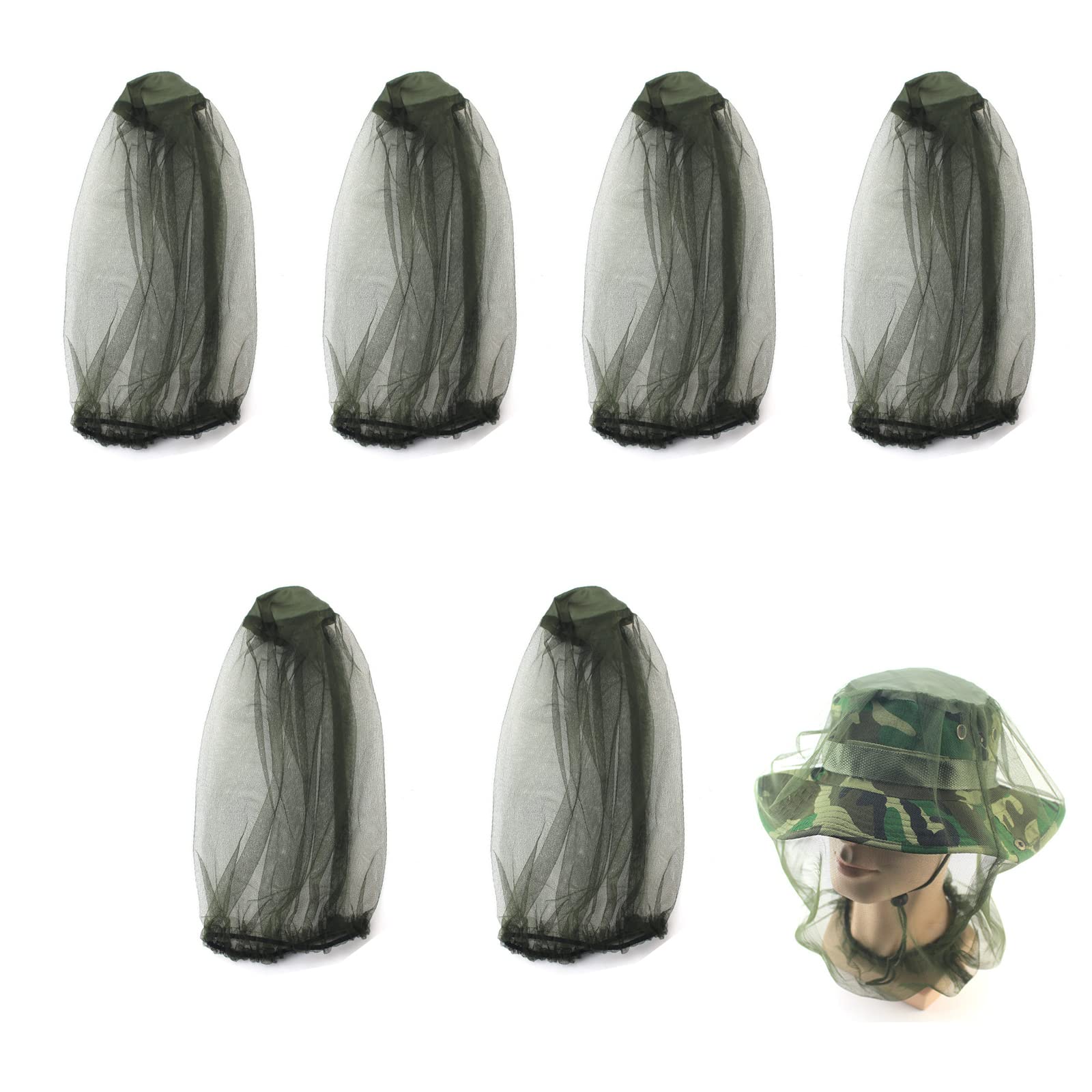 Lot De 6 Moustiquaires De Tête - Anti-insectes Pour Camping, Pêche Et Rando