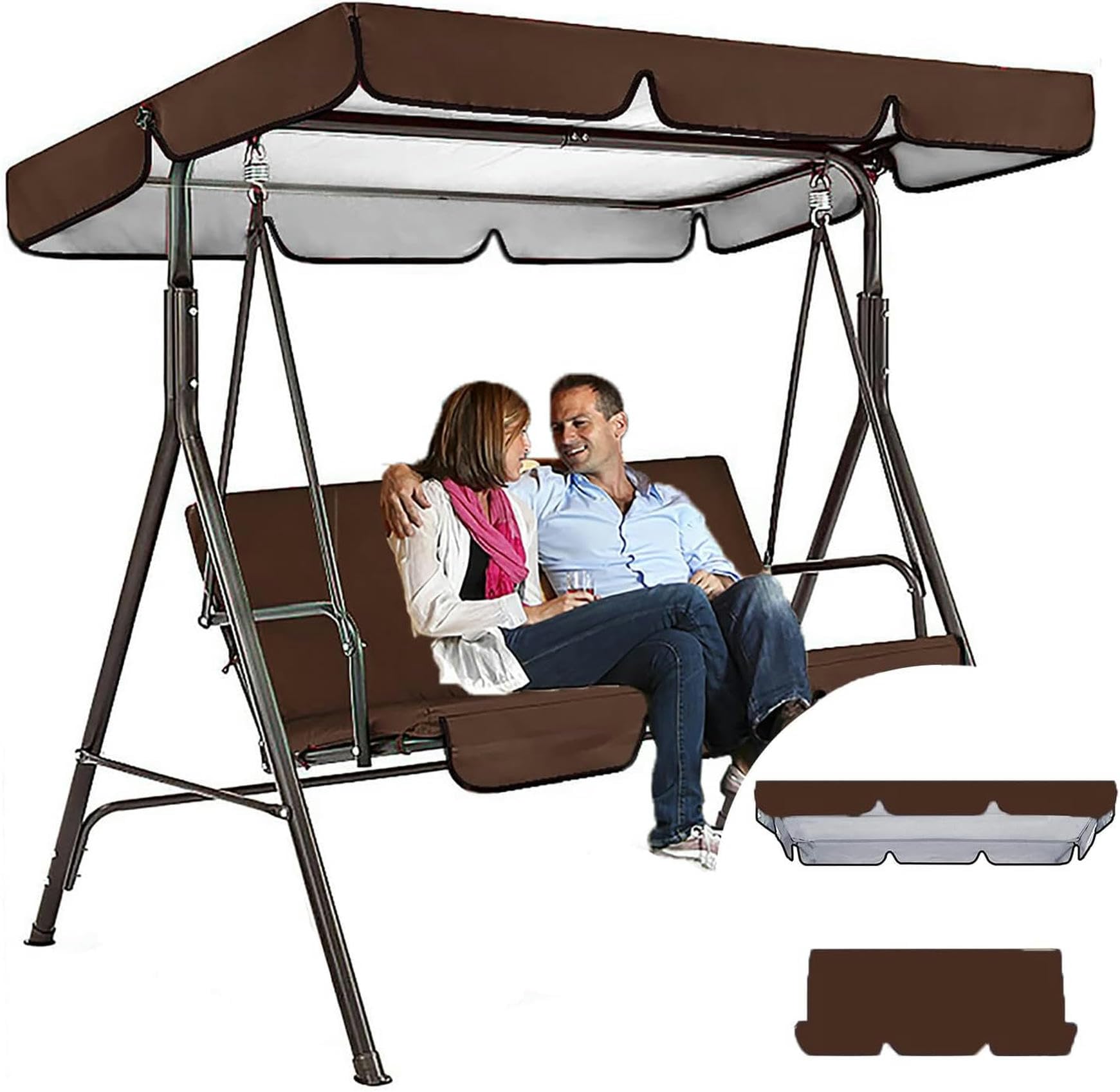 Cubierta de toldo columpio impermeable accesorio de repuesto balancín jardín exterior