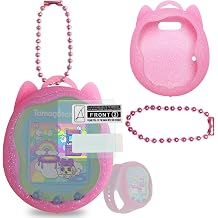JCHPINE Silicone Case Replacement for Tamagotchi Uni, Screen Protector for Tamagotchi Uni Band Pet AccessoriesSilicone Case and Screen Film Pink Case