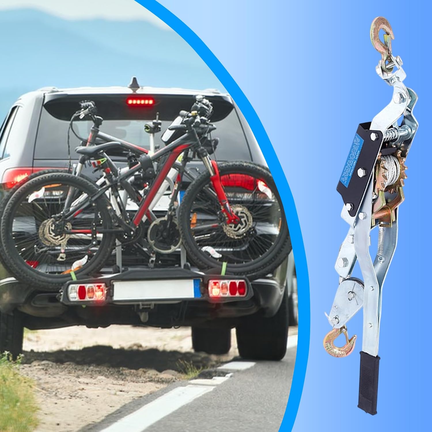 ケーブルレンチプーラー - ラチェットテンショナーダブルフック - ケーブルプーラーツール - 牽引、フェンス引き、クリンプ、ガーデ