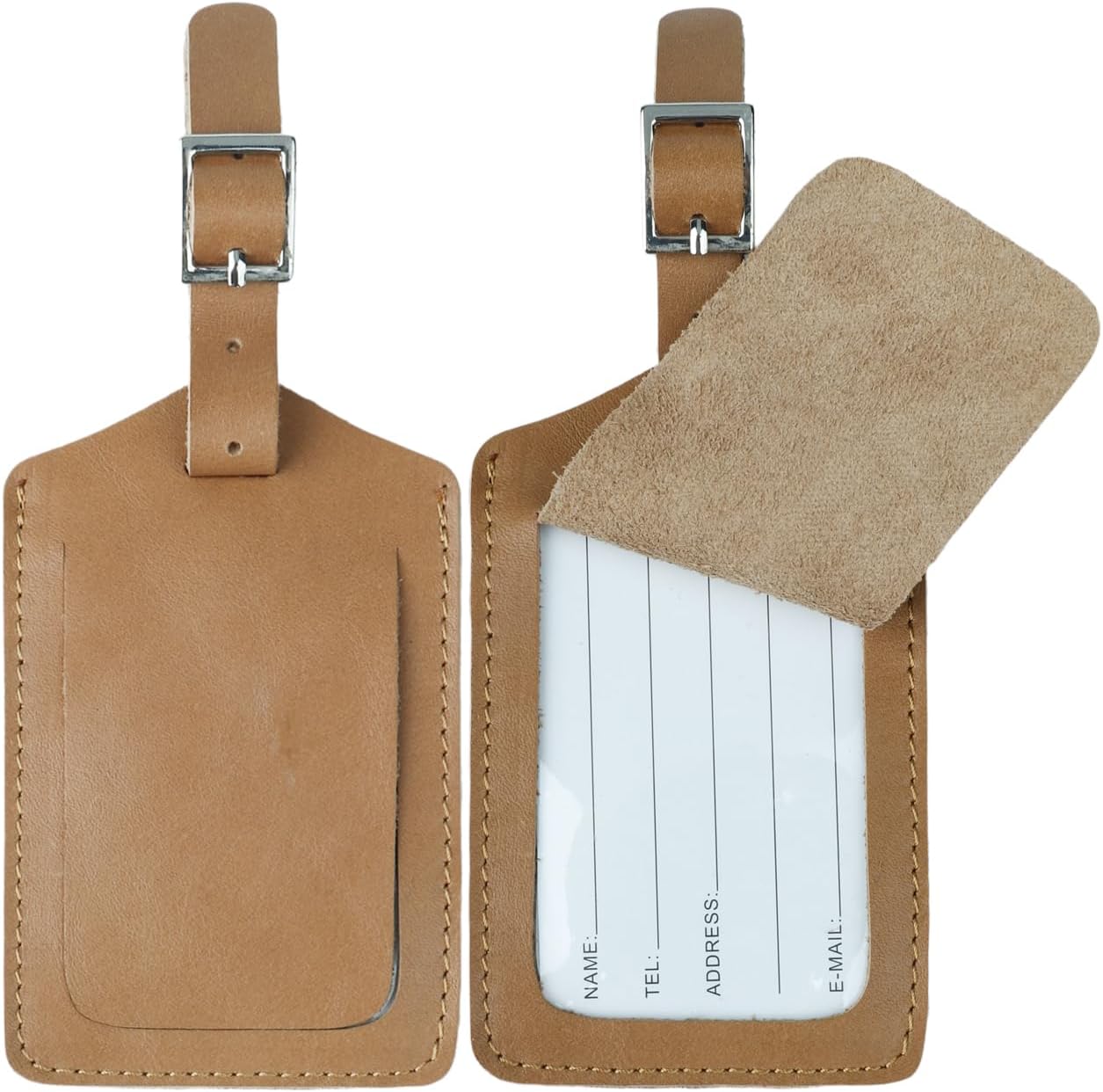Genuine Leather Luggage Tags & Bag Tags 2 Pieces Set