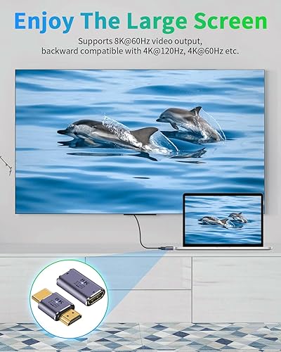 Miniatura 5 de Duttek Adaptador HDMI 2.1 de 8K  48 Gbps UHD HDMI macho a macho y hembra a hembra acoplador  Soporta video de 8K a 60Hz para DVD, TV, monitores