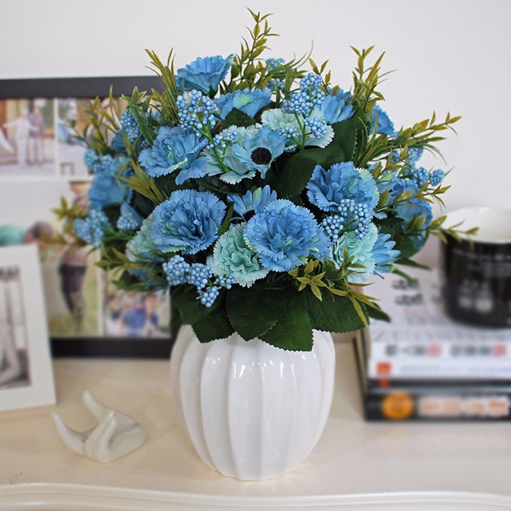 Decorative Artificial Flowers Orange rose white ceramic