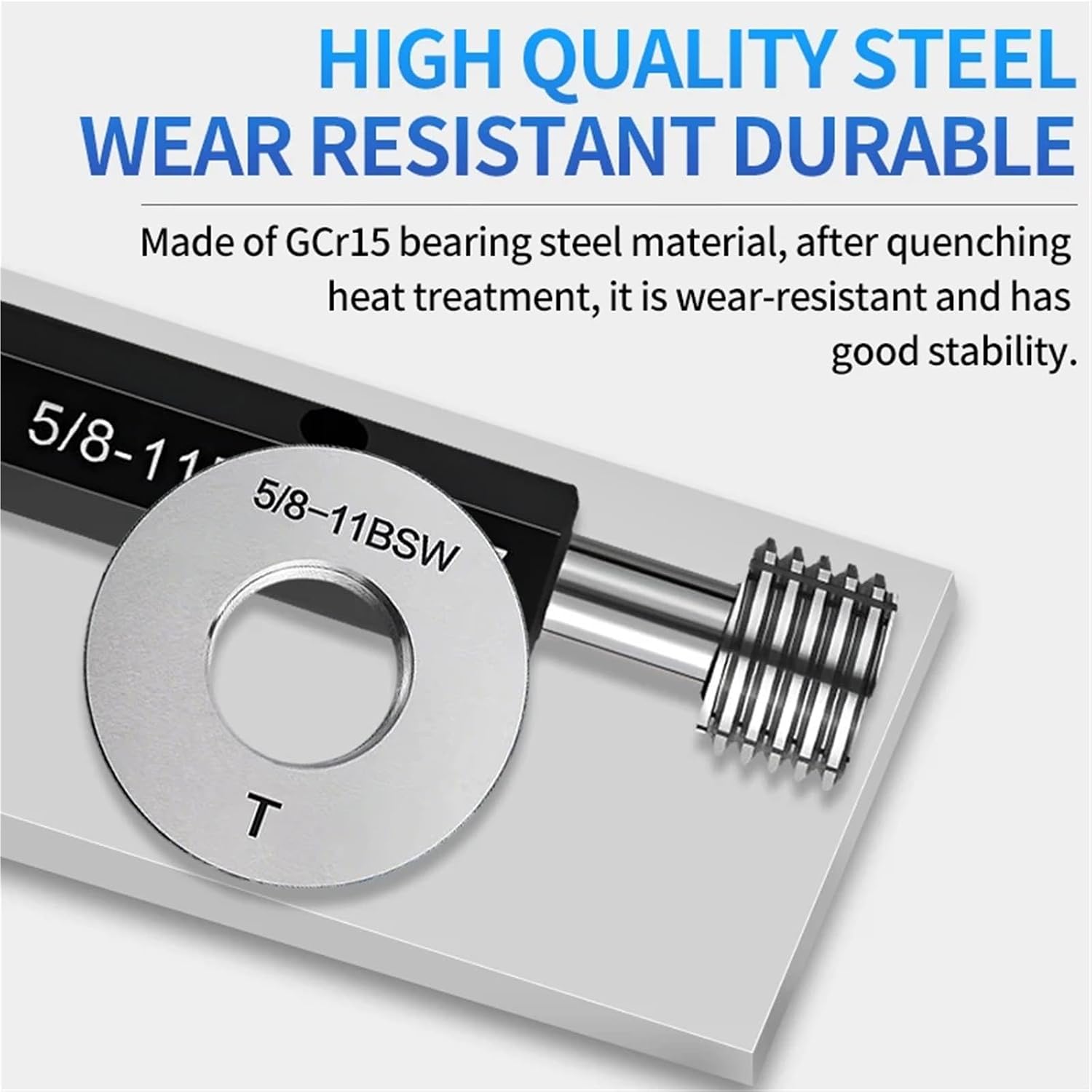 1PC/Set Taper Pipe Thread Plug/Ring Gauge Measure Tool 5/32~7/8 BSW1''- 1''1/8~1''7/8 BSW 2''-(Plug Gauge,1PCS I Set_BSW 9I16-12)